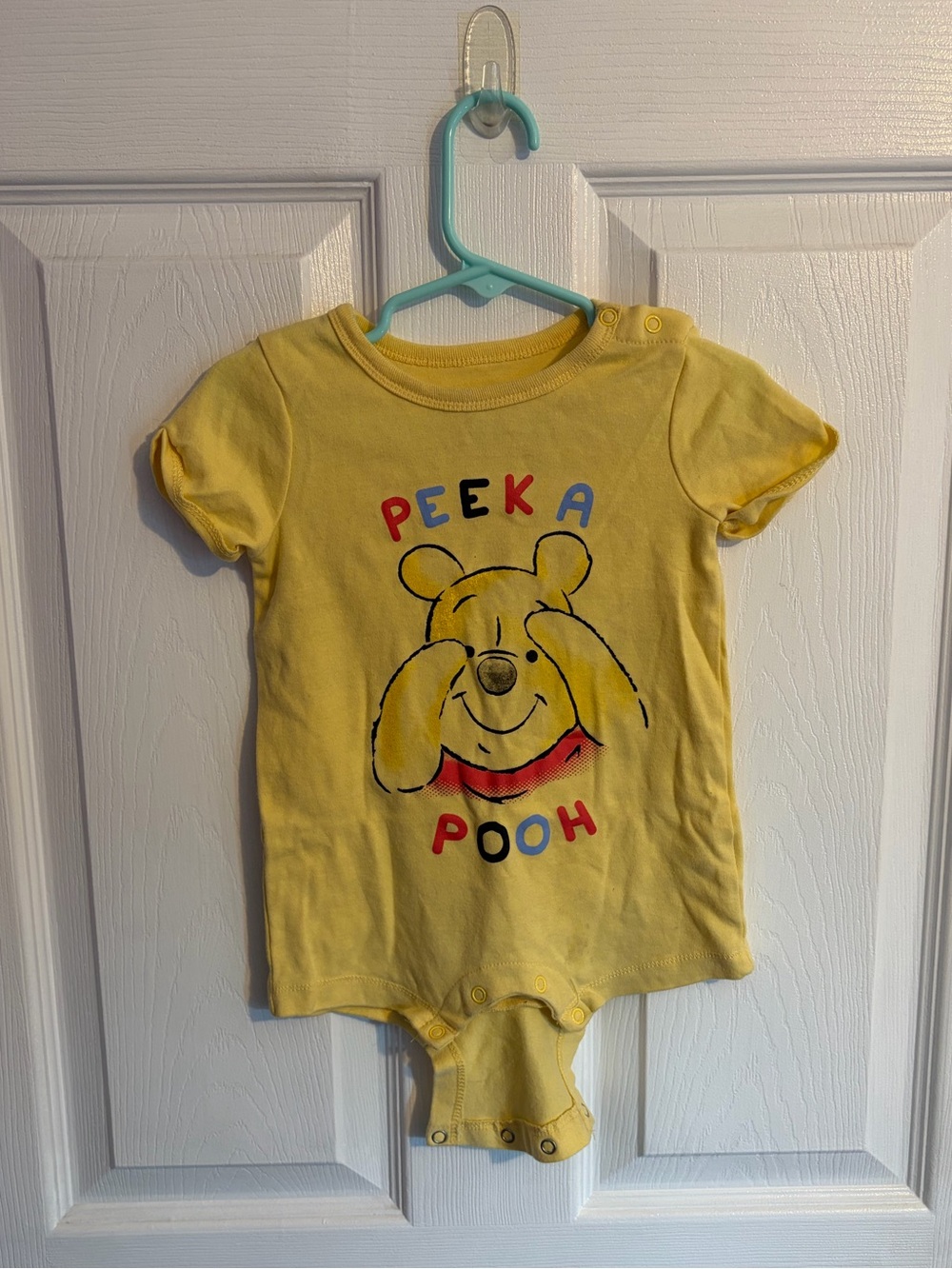 Disney Winnie the Pooh "Peek A Pooh" Yellow Onesie